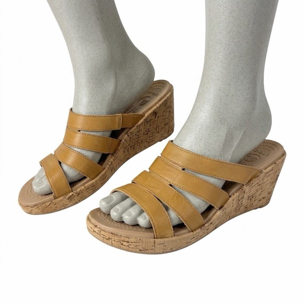 Crocs A Leigh Wedge Sandals Womens Strap Slip On Comfort Shoes Cork Heel Brown